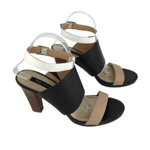 White House Black Market Women Heels Size 9.5 Color Block beige black